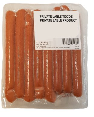 Hot dog lihavorst 1,125 kg külmutatud
